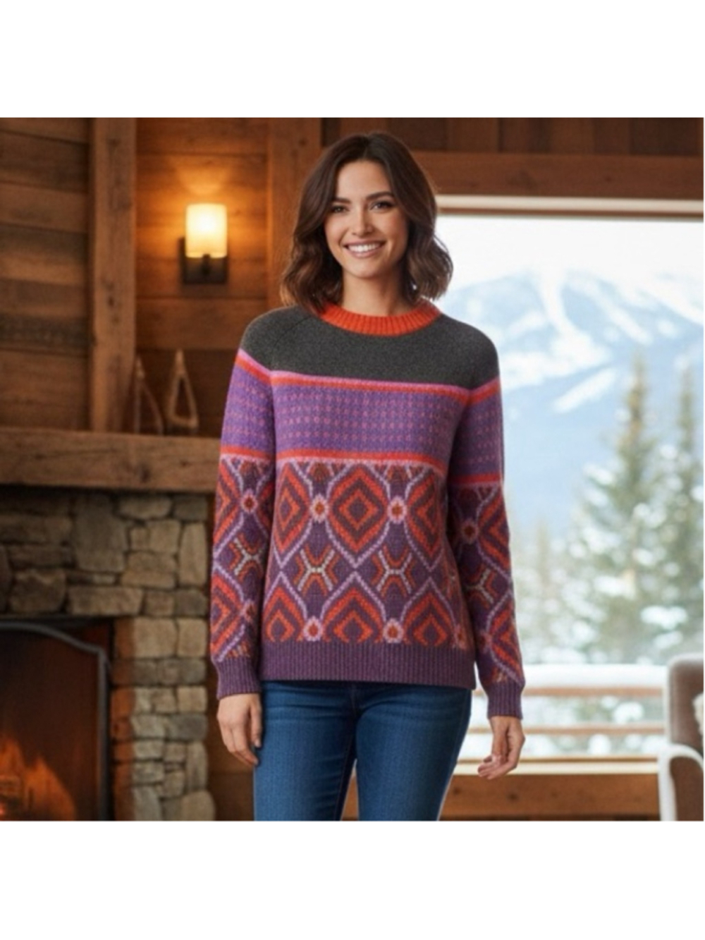 Sportmax by MaxMara Fairisle Jacquard Wool/ Angora/ Mohair Sweater Dress Size S